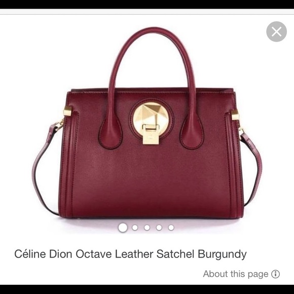 Céline Dion Octave Leather Satchel Burgundy - Picture 4 of 4